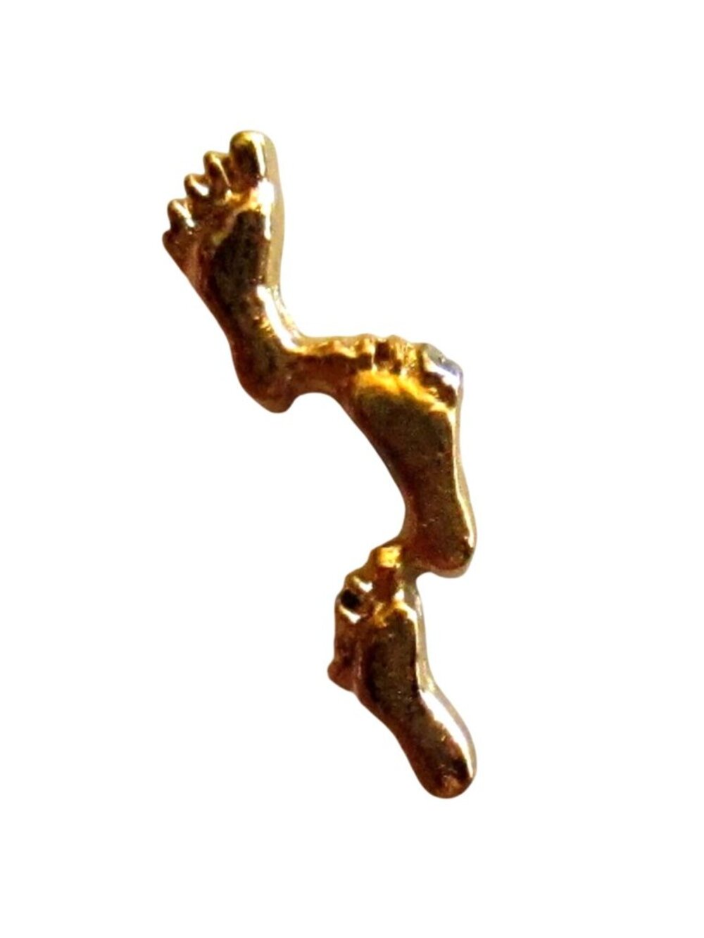 True Vtg 70s pin pinback CHRISTIAN IN HIS FOOTSTEPS NOS NWOT TINY Goldtone 6/8"